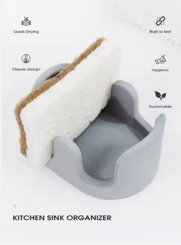Diatom Mud Sponge Rack Kitchen & Bathroom Sink Caddy For Sponges Scrubbers