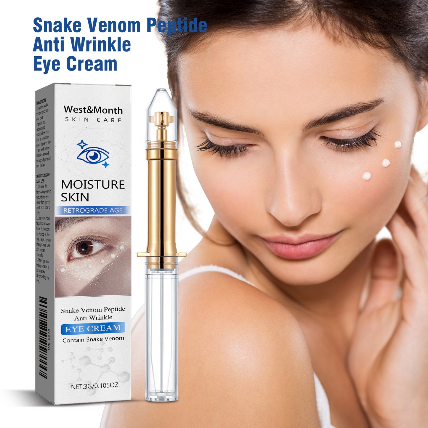 West&Month Snake Venom Peptide Eye Cream Gently Moisturizes Dark Circles And Fine Lines Around The Eyes. It Is An External Moisturizing Eye Cream
