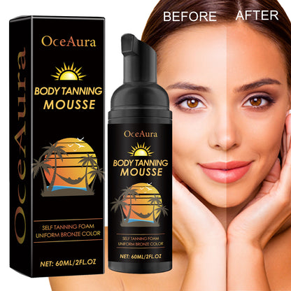 OceAura Tanning Mousse, Summer Outdoor Seaside Help Sun Moisturizing Skin Natural Fashion Wheat Color