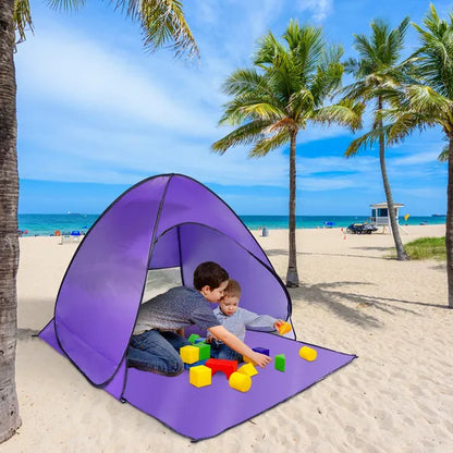 Beach Tent Shade Shelter Anti-UV Automatic Waterproof Tent Canopy For Man With Net Window Storage Bag