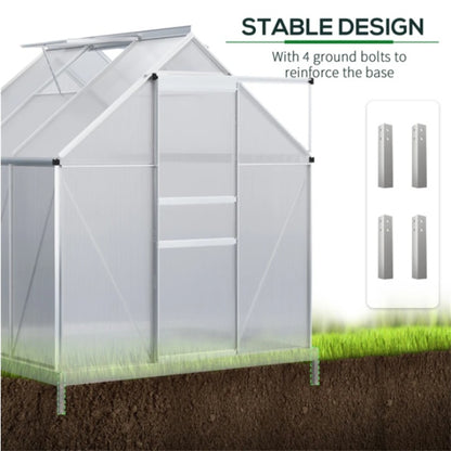 Polycarbonate Greenhouse Walk-in Green House With Adjustable Roof Vent
