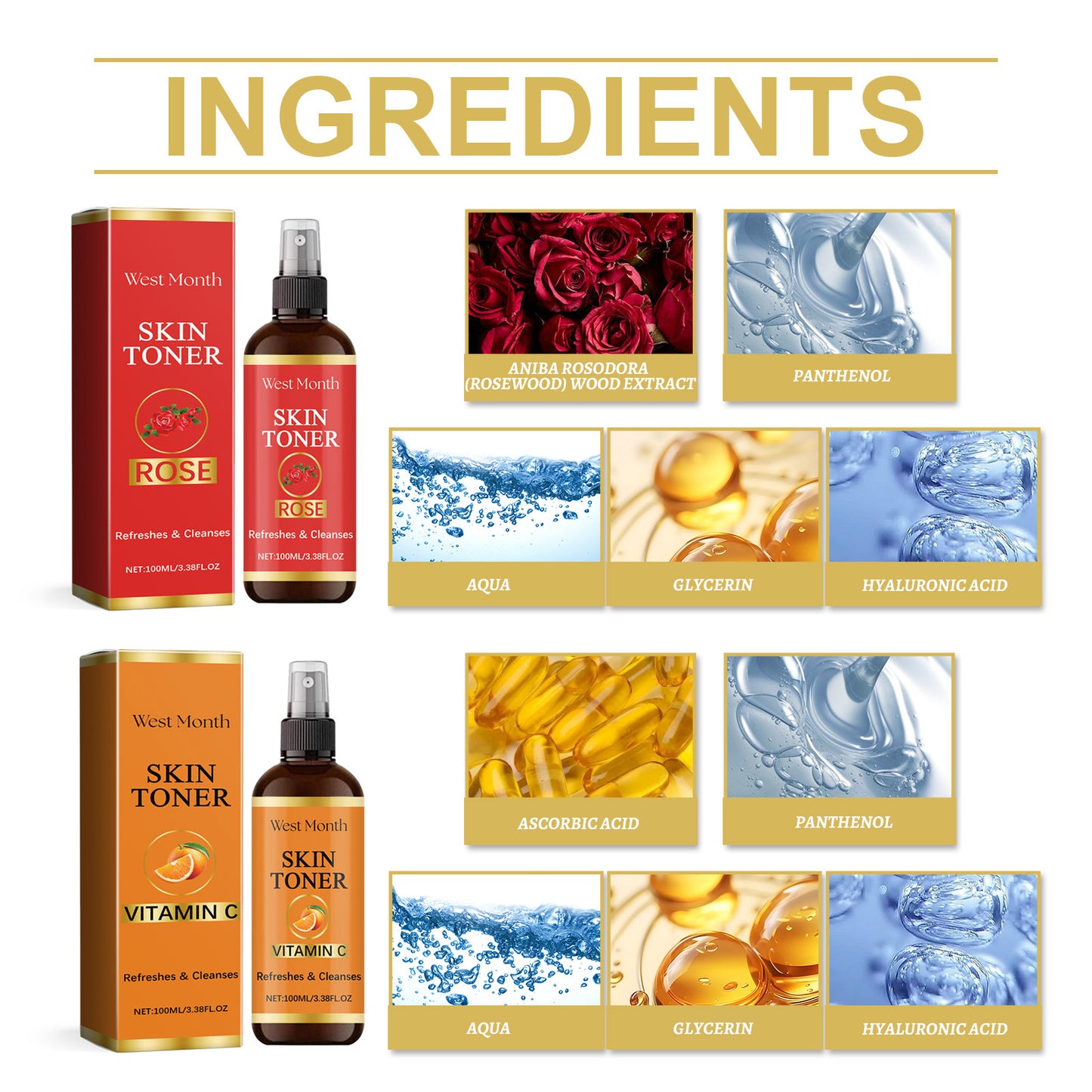 West&Month Toner Spray Hydrates And Moisturizes And Brightens Skin