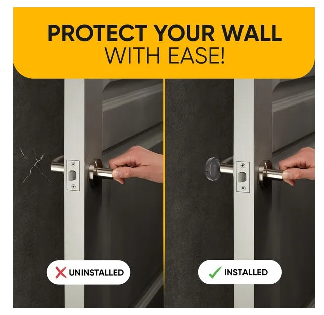 Wall Protectors 4 Pcs Of Clear Rubber Knob Self Adhesive Guard Door Bumper Reusable Solution For Stopping Damage