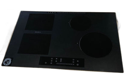 GoldHaus 30" 4-Burner Induction Cooktop, 2500W Boost, WiFi, Touch Slider, Black Kanger Glass