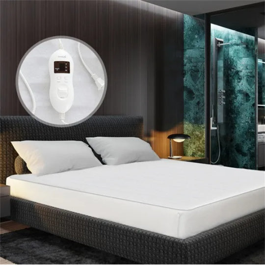 80' X 60' Electric Heated Mattress Pad With Adjustable Temperatures 10 H Timer