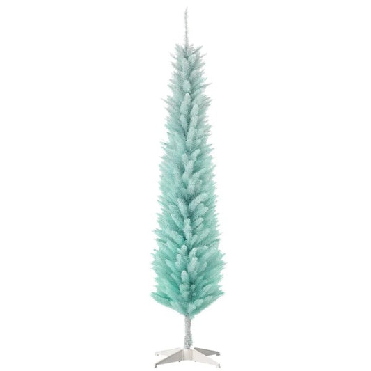 6ft Pencil Christmas Trees, Skinny Artificial Christmas Tree For Xmas Holiday Decor, Gradient Blue