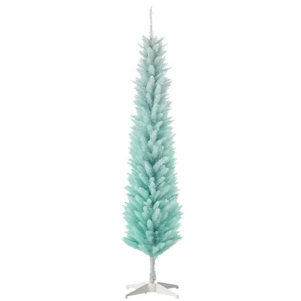 6ft Pencil Christmas Trees, Skinny Artificial Christmas Tree For Xmas Holiday Decor, Gradient Blue