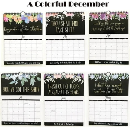 2025 Calendar For Tired-Ass Women Swear Word 12 Month Weekly Daily Wall Planner