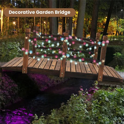 5 Feet Wooden Garden Bridge Wood Construction, Easy Assembly With Hardware