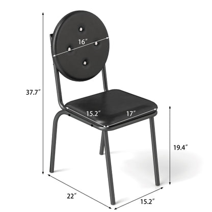 4-piece Bar Stools Faux Leather Dining Chairs With Waterproof Surface And Metal Legs