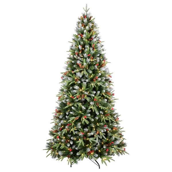 Artificial 7ft Green LED-lit Christmas Tree With 2178PE PVC Mixed Branch Tips