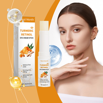 West&Month Turmeric And Retinol Eye Cream Stick Moisturizes, Tightens And Tightens The Skin Around The Eyes