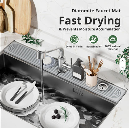 Diatomaceous Earth Sink Tray Stone Home Sink Caddy Kitchen Instant Dry Sink Organizer