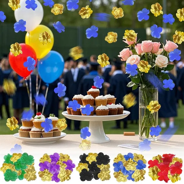 200 Pcs Artificial Silk Rose Petals For Graduation Black Green Red Purple Blue Golden Mix Color Fake Flowers Petals For Graduation Ceremony Wedding Party Anniversary Romantic Night Supplies