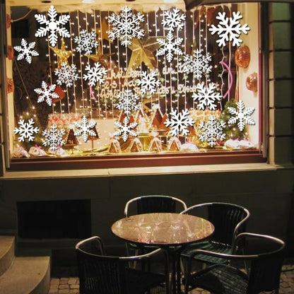 5 Sheets 135 Pcs Christmas White Snowflakes Window Clings 3 Designs Snowflake Static