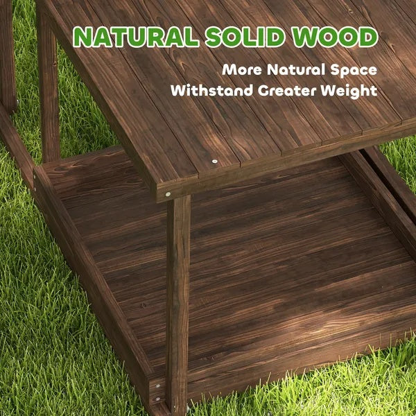 Wooden Chicken Activity Play Set With Perch, Swing, Ladder, Platforms, Feeder Storage, Coffee