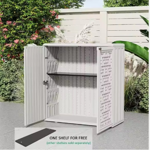 10 Cubic Feet Modern Simple Plastic Outdoor Patio School Living Room Storage Cabinet With 1 Panel