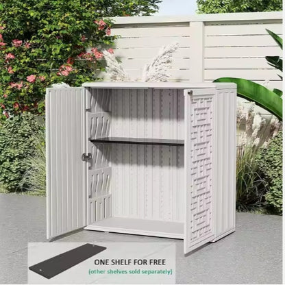 10 Cubic Feet Modern Simple Plastic Outdoor Patio School Living Room Storage Cabinet With 1 Panel