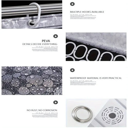 3D Pebble Pattern Shower Curtain Liner