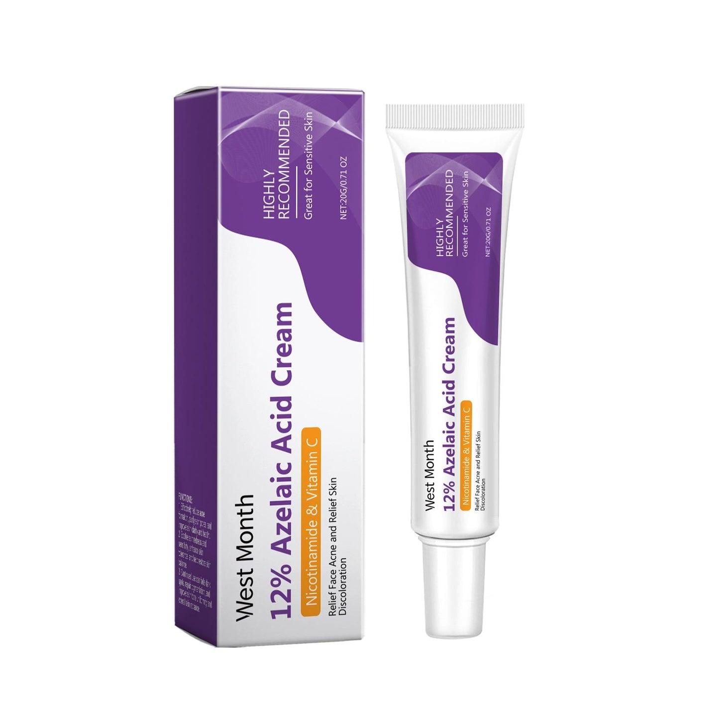 West&Month Azelaic Acid Repair Cream, Gently Repair Facial Skin Cleansing Cream