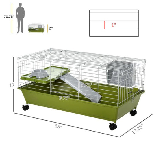Small Animal Cage, Rolling Bunny Cage, Guinea Pig Cage
