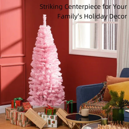 5FT Pencil Christmas Tree, Artificial Christmas Tree With Automatic Open For Home Party
