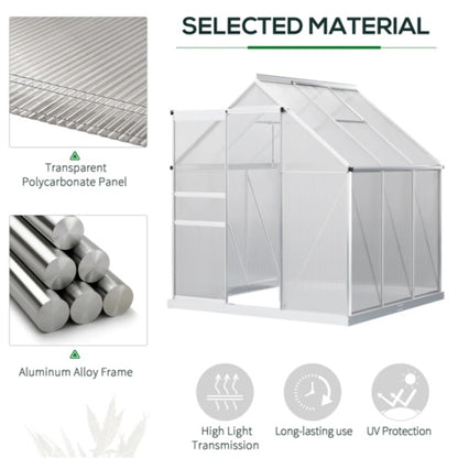 Polycarbonate Greenhouse Walk-in Green House With Adjustable Roof Vent