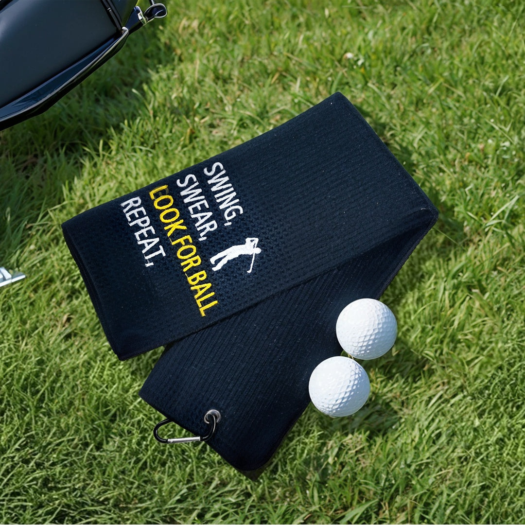 Two-piece Set Super Water Absorbent Printed Microfiber Embroidery Golf Towel