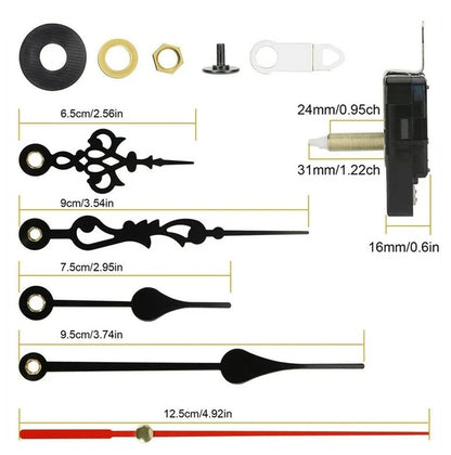 DIY Clock Parts Movement Quartz Mechanism Wall Replacement Repair Tool Hands Kit