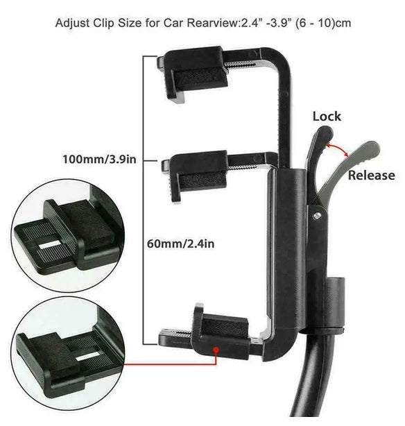 Universal Car Rearview Mirror Mount Stand Holder Cradle For Cell Phone GPS