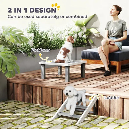 Wooden Dog Training Place Board, Dog Training Platform With Ladder, Pet Agility System For Indoor Outdoor