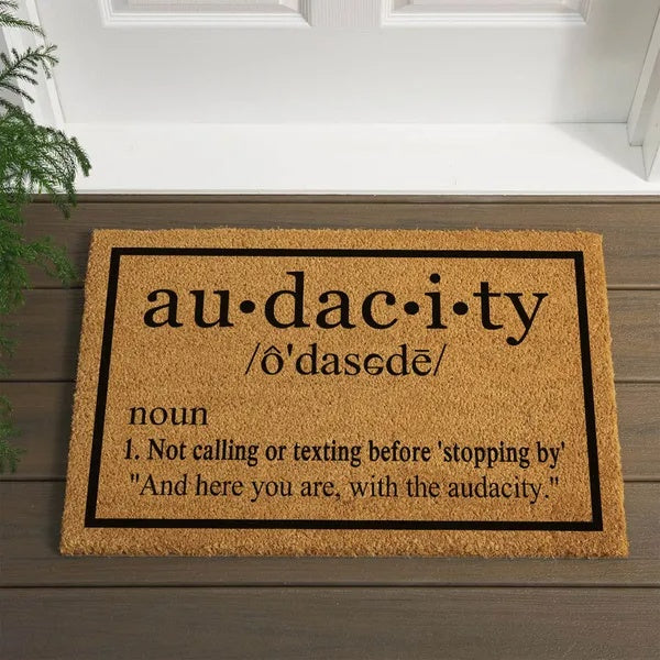 Heavy Duty Natural Coir Welcome Doormat For Front Porch Entryway, Non-Slip Durable Outdoor Mat With Funny Housewarming Gift Design, 23.6x15.7inch 60x40cm