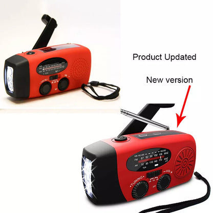 Emergency Radio Crank Solar Hand Weather Power Bank Charger Light