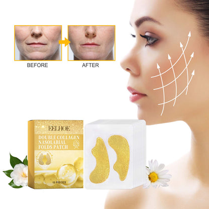 EELHOE Double Collagen Nasolabial Folds Patch, Fade Facial Fine Lines Wrinkles Anti-Wrinkle Firming Moisturizing And Nourishing