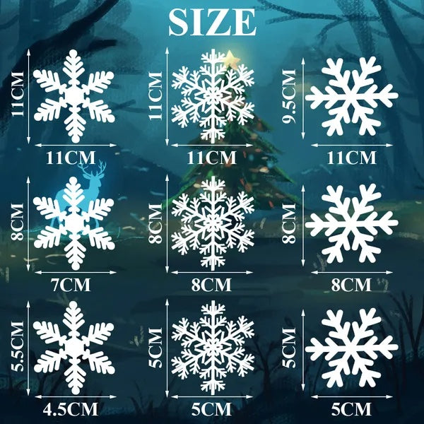 5 Sheets 135 Pcs Christmas White Snowflakes Window Clings 3 Designs Snowflake Static