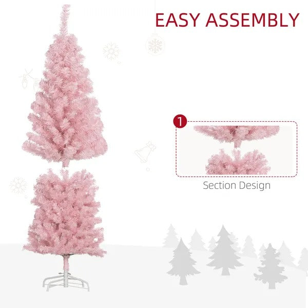 5FT Pencil Christmas Tree, Artificial Christmas Tree With Automatic Open For Home Party