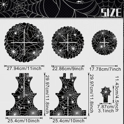3 Tier Halloween Cupcake Stand Black Spider Web Cardboard Cupcake Stand Spider Bat Cupcake Toppers Halloween Cupcake Holder Tower For Halloween Birthday Party Supplies
