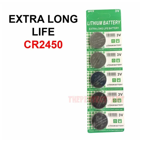 5 PACK Super Long CR2450 ECR 2450 3v LITHIUM Coin Cell Battery Exp. 2029