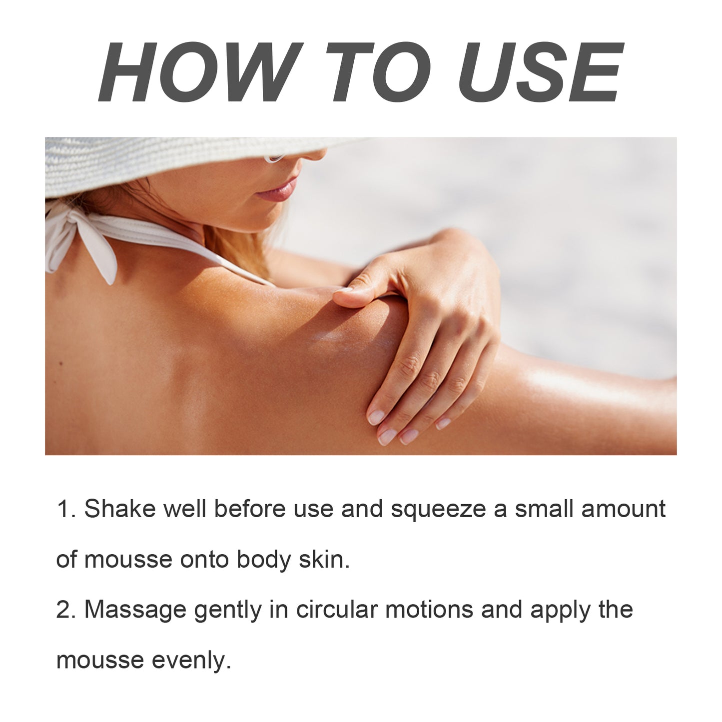 OceAura Tanning Mousse, Summer Outdoor Seaside Help Sun Moisturizing Skin Natural Fashion Wheat Color