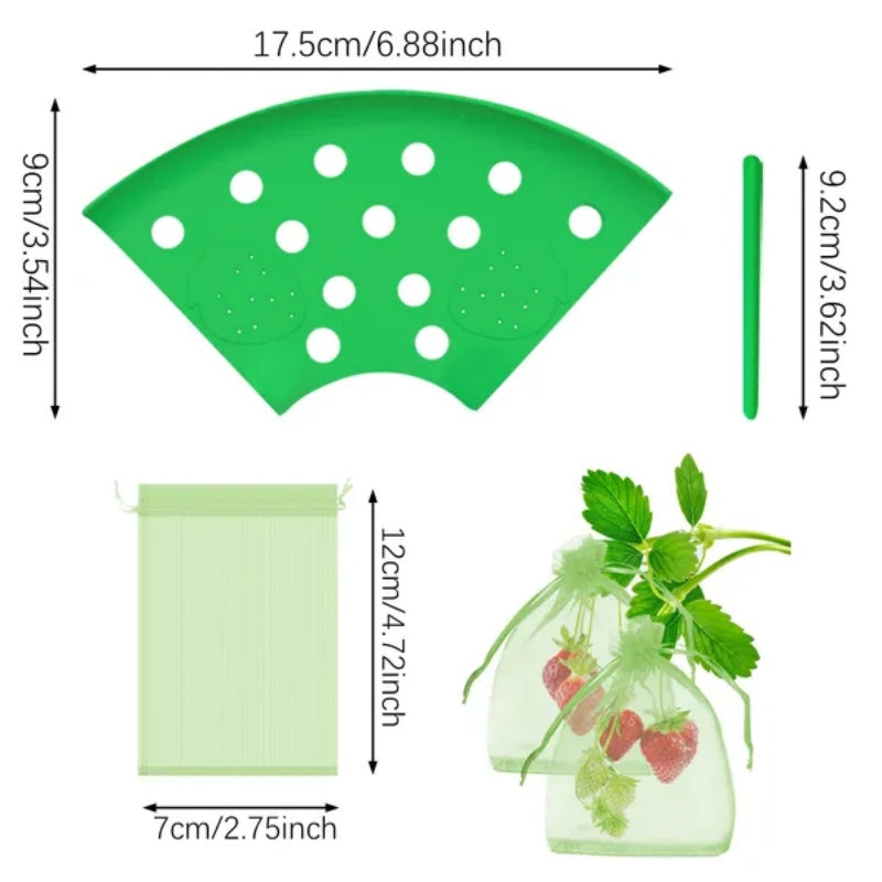 8Pcs Strawberry Planting Kit With 20Pcs Insect-proof Mesh Bag Reusable Strawberry Growing Racks Frame Protecting Strawberry Plants