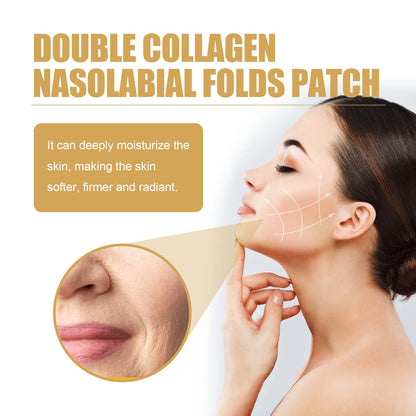 EELHOE Double Collagen Nasolabial Folds Patch, Fade Facial Fine Lines Wrinkles Anti-Wrinkle Firming Moisturizing And Nourishing