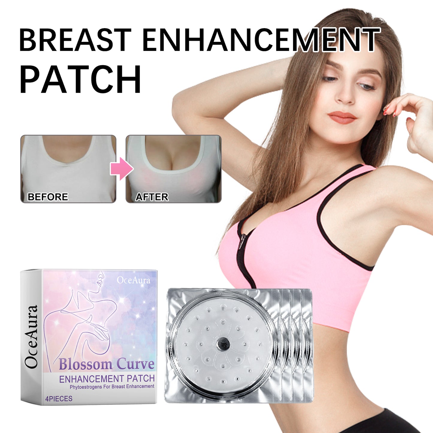 OceAura Blossom Curve Enhancement Patch, Lift Chest Firming And Volumizing Gathering Anti-Sagging Firm Full Breathable Breast Patch