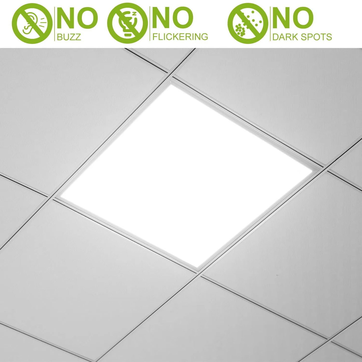 LED Panel Light 5800LM 7000K Ceiling Lighting 150W Equivalent LED Troffer Recessed Edge-Lit