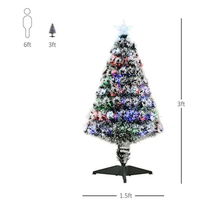 3ft Pre-Lit LED Optical Fiber Christmas Tree W  Stand