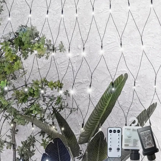 9.8 6.5FT Christmas Mesh Net Light,360 LED Net Light With 8 Modes Remote,Connectable Net String Christmas Lights For Garden