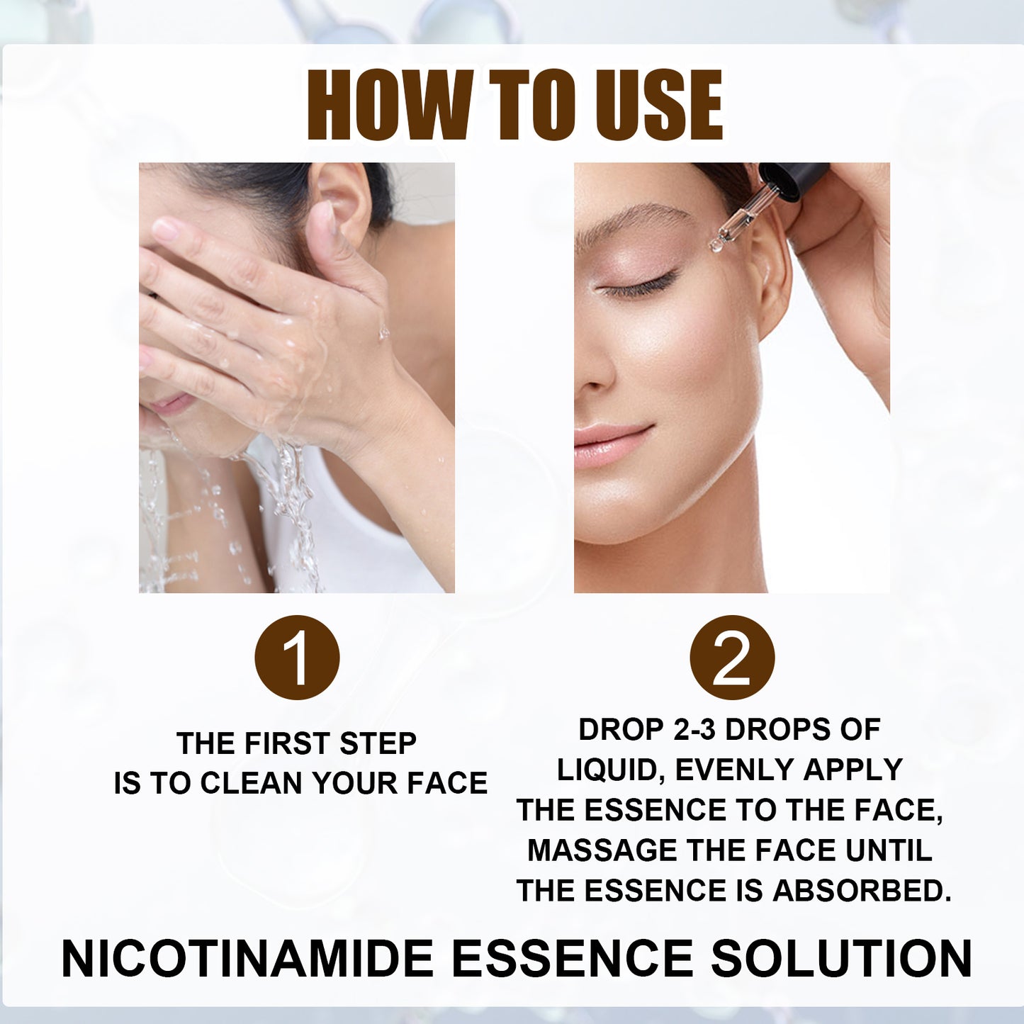 EELHOE Shrink Pore And Brighten Skin Essence, Moisturize And Lighten Spots Shrink Pores Nicotinamide Original Solution Essence