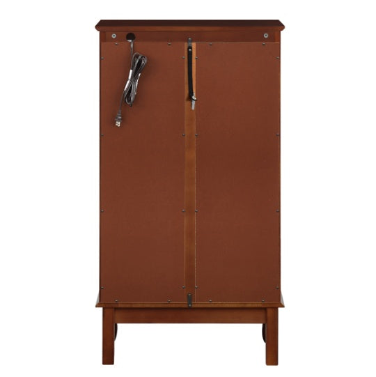 Curio Cabinet Lighted Curio Diapaly Cabinet With Adjustable Shelves And Mirrored Back Panel, Tempered Glass Doors