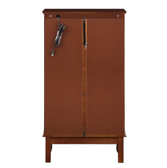 Curio Cabinet Lighted Curio Diapaly Cabinet With Adjustable Shelves And Mirrored Back Panel, Tempered Glass Doors