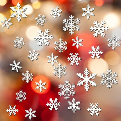 5 Sheets 135 Pcs Christmas White Snowflakes Window Clings 3 Designs Snowflake Static