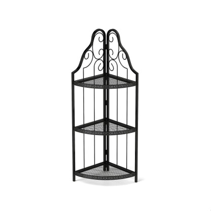 3-Tier Corner Open Shelf,Bookcase Freestanding Shelving Unit